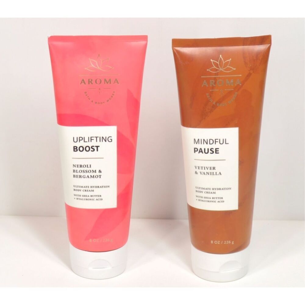 Bath Body Works Aroma X2 Mindful Pause Uplifting Boost Ultimate Body Cream New